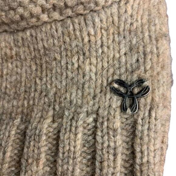 TNA Aritzia Brown 100% Lambswool Zip Up Long Sleeves Sweater Cardigan Small READ - Picture 7 of 10